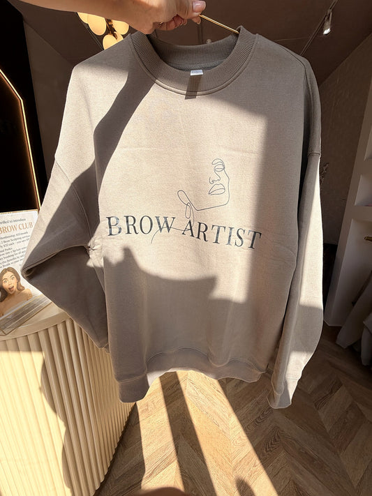 Brow Artist crewneck detail