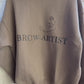 Brow Artist crewneck: front print and thick fleece lining